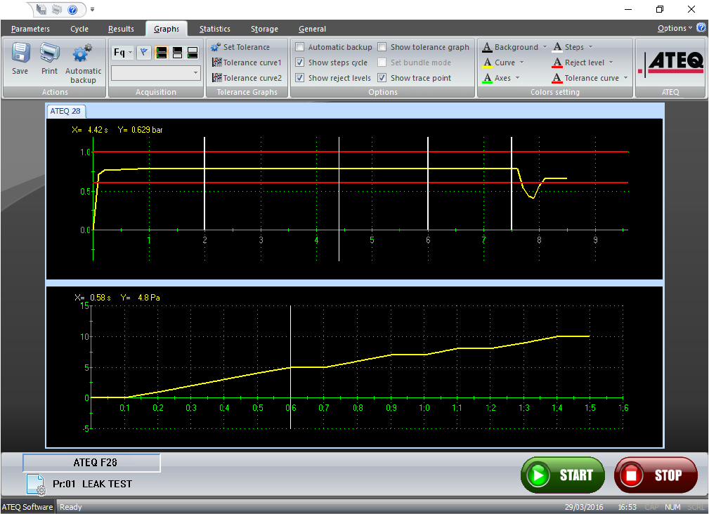 screen of ATEQ software