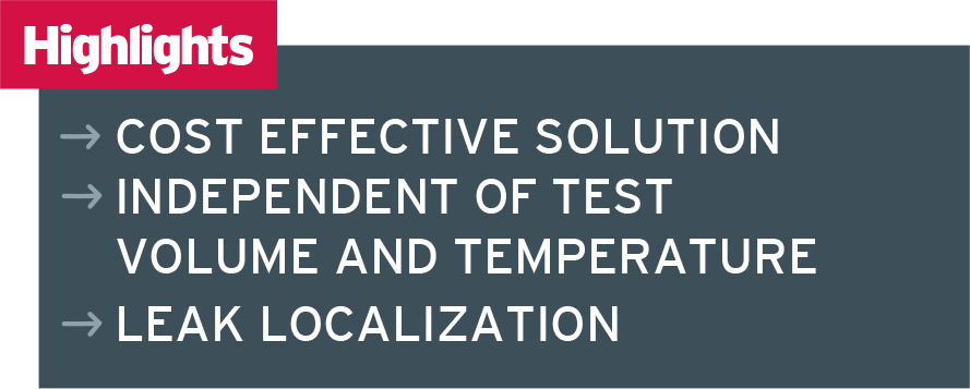Leak Localization Independent of test volume and temperature