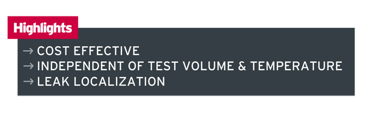 Leak localization ATEQ LEAK TESTER Independent of test volume and temperature
