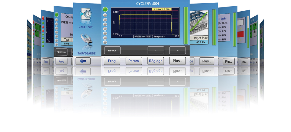 Multi screen leak tester