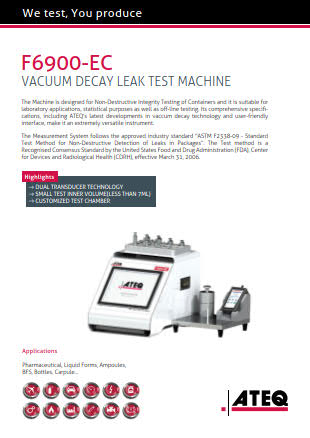 F6900 Vacuum Decay leak tester brochure